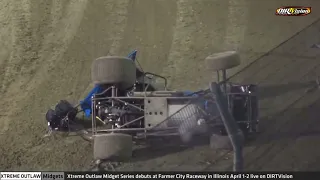 Kasey Kahne crash with the World of Outlaws Sprint Cars at Volusia Speedway 2/12/22