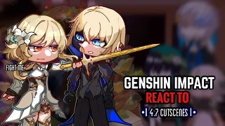 💙✨ Genshin Impact React to 4.7 Cutscenes || Gacha Club ||