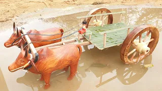 Making Cow Bullock Cart From Bamboo - Creative DIY Woodworking Projects