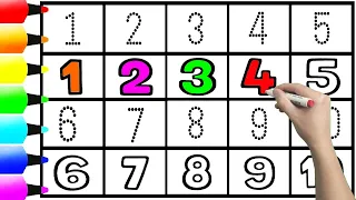 Colouring Page | 123 for Kids | 1 to 10 Read and Write Numbers #Numbers