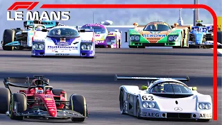 F1 2022 vs GROUP C Cars at Le Mans 24h Circuit