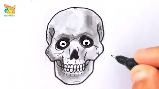 comment dessiner un crane de mort qui fait peur pour Halloween