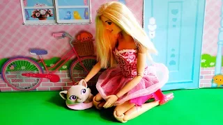 bajka Masza i Niedźwiedź po polsku Barbie znalazła kotka Masza w szoku