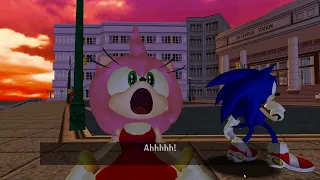 Sonic Adventure- Amy doesn't like being stalked by this robot(Sort of like karma)