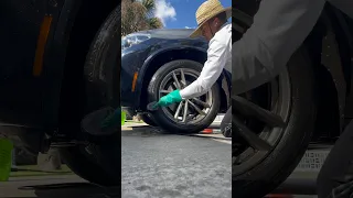 The brake dust on this BMW was problematic 😳 #detailing #asmr #wheels #bmw #cleaning