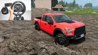 Ford F-150 Raptor Offroad In Muddy Road | Logitech G29 Steering Wheel + Shifter Gameplay Beam NG