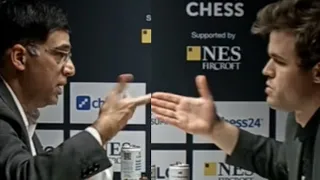 Magnus Carlsen and Vishy Anand Agree on Draw with Gestures