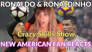 NEW AMERICAN FAN REACTS- Ronaldinho & Cristiano Ronaldo ● Crazy Skills Show