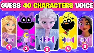 Guess The 40 Character By VOICE -Disney Princess & Smiling Critters |Elsa, Rapunzel, Catnap |NT Quiz