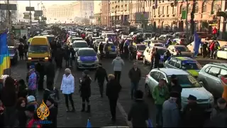 Ukraine protesters rally at president's home