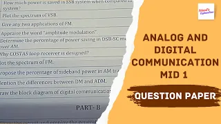 Analog and digital communications mid term question paper|| 2-2 ECE
