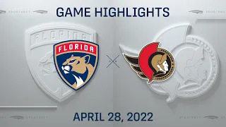 NHL Highilghts | Panthers vs. Senators - Apr 28, 2022