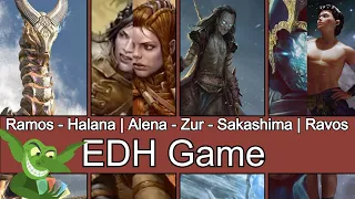 Ramos vs Halana | Alena vs Zur vs Sakashima | Ravos EDH / CMDR game play for Magic: The Gathering