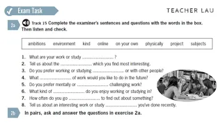 B2 Exam Booster - Speaking P1 WS3