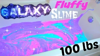 100 LBS of FLUFFY GALAXY SLIME in a BATHTUB!