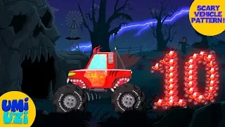 Umi Uzi | learn patterns with scary vehicles | monster trucks for kids