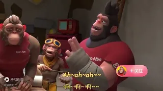 Monkey singing chinese song - Sub. english-español Tik Tok Canción de los monos chinos