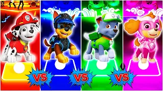 PAW Patrol Marshal vs Chase vs Rocky vs Skye || Tiles Hop EDM Rush