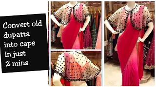 Cape drape with Crop Top cutting and stitching with measurement DIY Cape FOR Lehenga/Anarkali