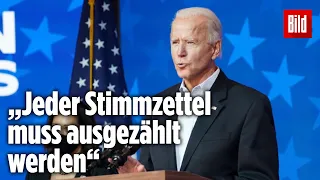 US-Wahl 2020: Joe Biden ist siegessicher und bittet die Menschen, Ruhe zu bewahren