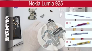 Как заменить 🔧 📱 📢  Слуховой динамик спикер Nokia Lumia 925 (rm-892, rm-893, rm-910)