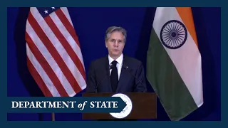 Secretary Blinken holds a press holds a press availability in New Delhi, India