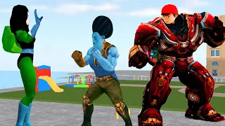 She Hulk vs Thanos Miss T vs Iron Man Nick - Couple Prank in Park