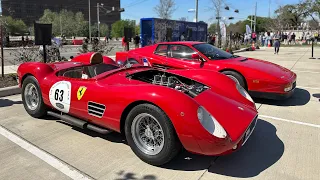 Ultra Rare Ferrari Dino 196 DRAMATIC startup and revs! Houston Coffee and Cars 4/4/23