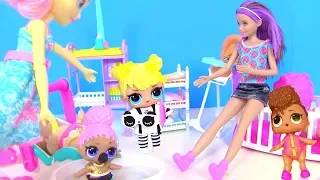 Куклы Лол и Барби Мультик! Барби старший воспитатель в Детском Саду Lol Surprise Confetti Pop