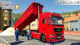 Farming Simulator 19 - MAN TGX 2020 Tipper Trailer Truck Dumping