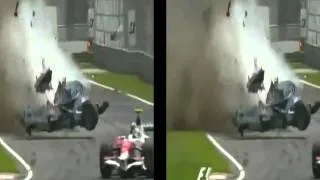 Robert Kubica horror crash (2 views) (HD)