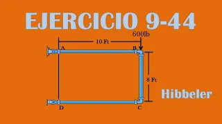 Ejercicio 9-44 Hibbeler 8va Edición - Deflexión en Marcos por el Método de Trabajo Virtual