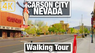 4K City Walks - Carson City, NV - State Capital of Nevada - Virtual Treadmill Scenery Walk