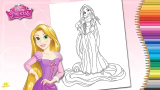 Coloring Disney Princess Rapunzel #Shorts Coloring Page