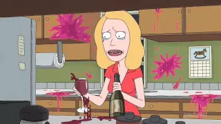 Rick and Morty - Beth sloshes wine