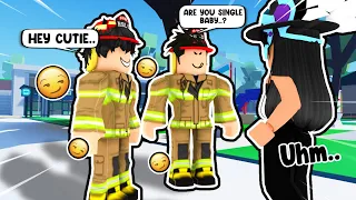 I Pretended To Be A RICH GIRL, And CREEPY FIRE FIGHTERS Tried To DATE ME... (Brookhaven RP)