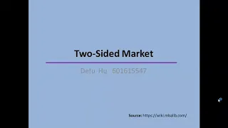 Two-sided markets