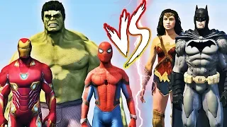HOMEM ARANHA, HULK e HOMEM DE FERRO Desafio de Heróis MARVEL vs DC - GTA V - IR GAMES