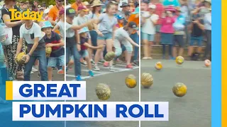 The great Australian Pumpkin roll at Goomeri Pumpkin Festival | Today Show Australia