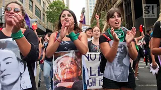 Latin American feminists perform 'The rapist is you' at IWD marches
