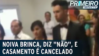 Casamento termina de forma inesperada após brincadeira de noiva | Primeiro Impacto (13/02/23)