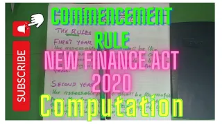 COMMENCEMENT RULE (NEW FINANCE ACT 2020)
