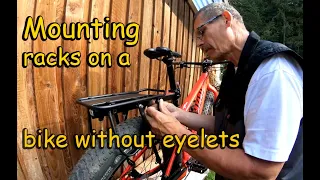 Fitting racks and bottle carries on a bike without eyelets + making a mudgard for your fatbike