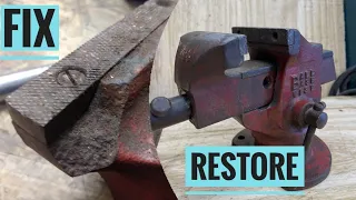 Vise Restoration rare ball base vice , tool rebuild UK repair video GB