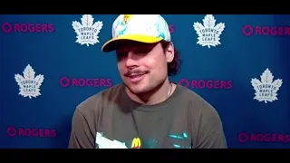 Auston Matthews laughs at the Mitch Marner Trade Rumours