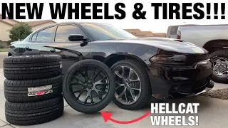 GOIN WIDER!!! Hellcat Replica Wheels and New Tires on My 2019 Dodge Charger RT Plus! 275/40ZR20 20x9