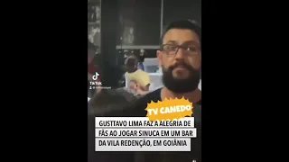 Gusttavo Lima joga sinuca e toma cerveja em bar na Vila Redenção em Goiânia.