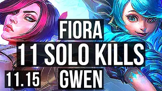 FIORA vs GWEN (TOP) | 3.6M mastery, 11 solo kills, 1000+ games, Legendary | JP Diamond | v11.15