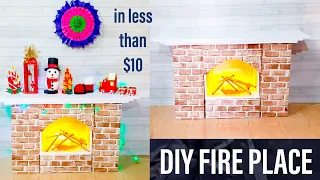 DIY Fireplace Cardboard/DIY Fake Fireplace Using Cardboard Box/DIY Carton Box Faux fireplace idea