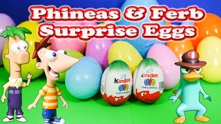Opening Funny  Phineas & Ferb Surprise Eggs with the Assistant